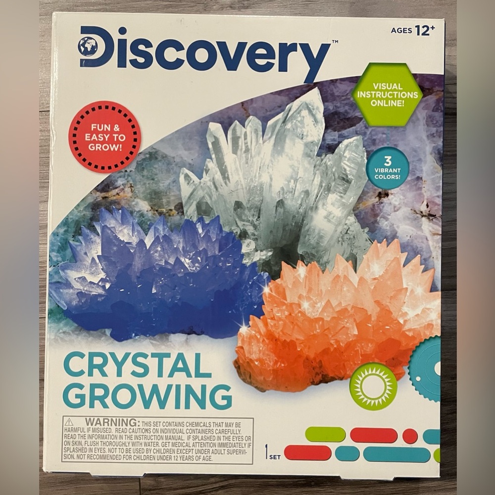 NWT: Discovery Crystal Growing Kit Fun & Easy To Grow 3 Vibrant Colors; ages 12+